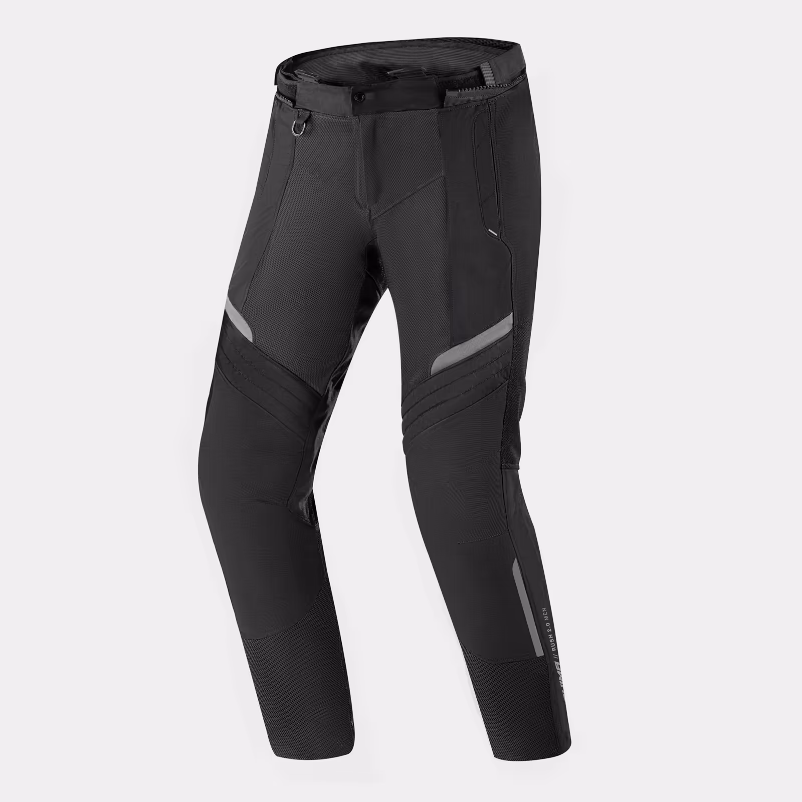 SHIMA_RUSH_PANTS_VENTED_BLACK_FRONT_2500X2500_Motorcycle_trousers