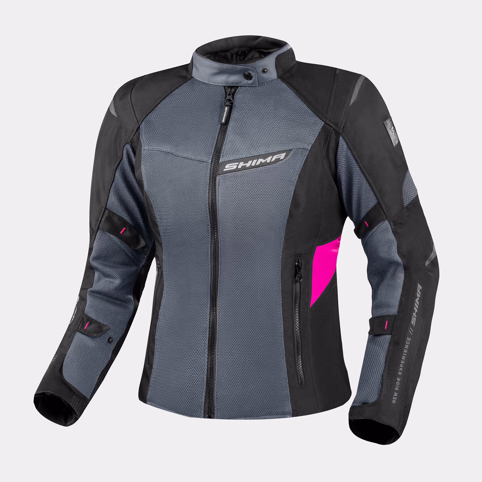 SHIMA_RUSH_VENTED_JACKET_LADY_PINK_FRONT_2500X2500_Motorcycle_Jacket_Women